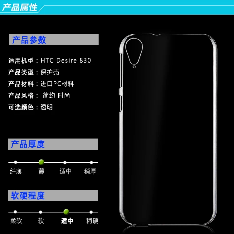 Ultra clear crystal прозрачный Твердый переплет чехол В виде ракушки для HTC Desire 728/825/830|case