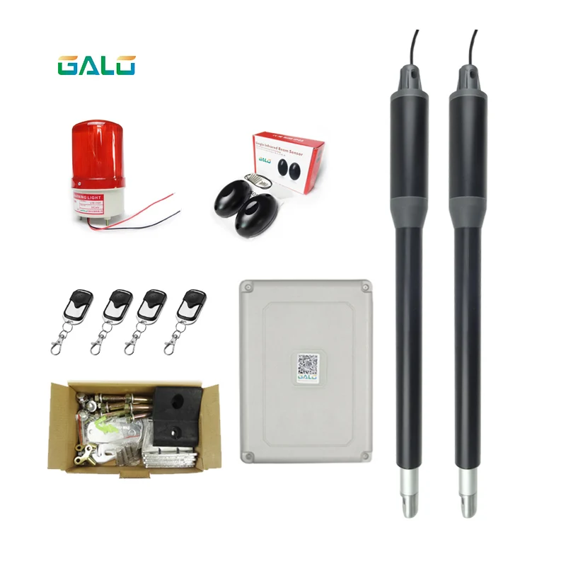 

Black With Silver Aluminum Electric Gate Opener Operator Remote Gate For Dual Swing Gates