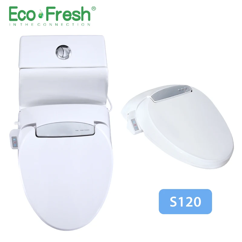 EcoFresh Смарт сиденье для унитаза авто чехол для сиденья откидное электрическое биде интеллектуальное сиденье для унитаза с подогревом освещение массаж - Цвет: S120
