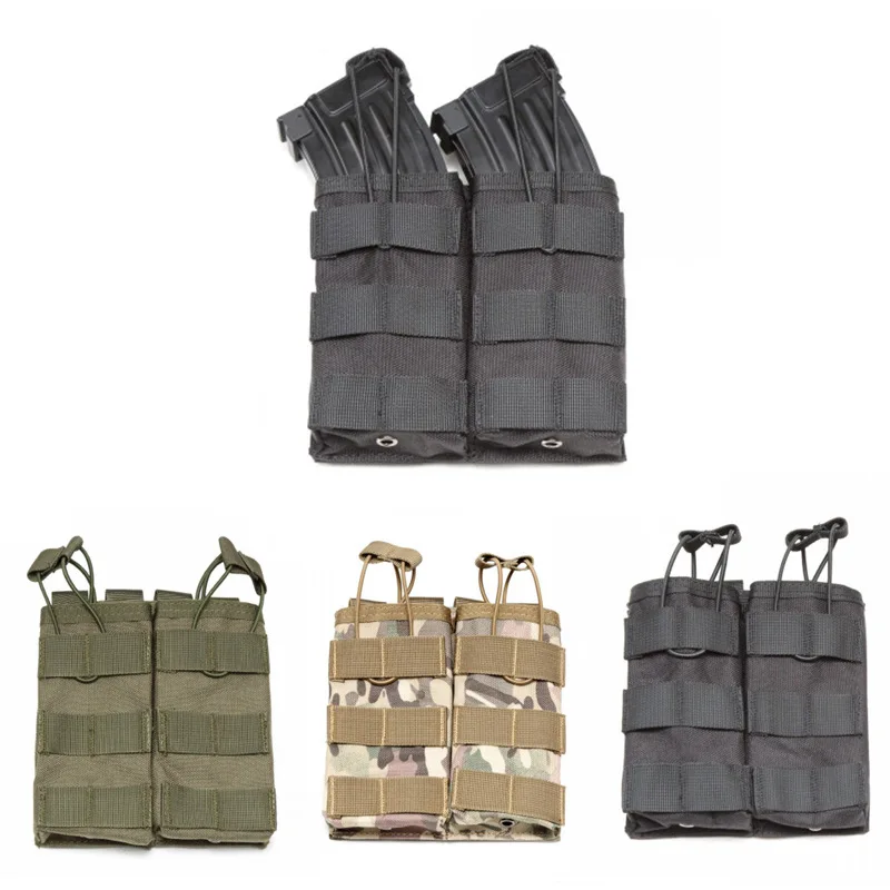 Package Pouch Tactical MOLLE Double Open-Top Magazine FAST AK AR M4 FAMAS Mag 1000D Nylon Paintball Equipment | Спорт и развлечения