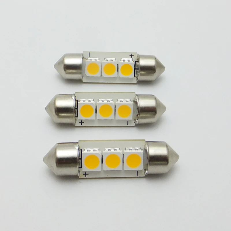 Joneaz 20x led 12В 24В Авто Грузовик гирлянда свет C5W 36 мм 1 Вт Canbus без ошибок Внутренняя