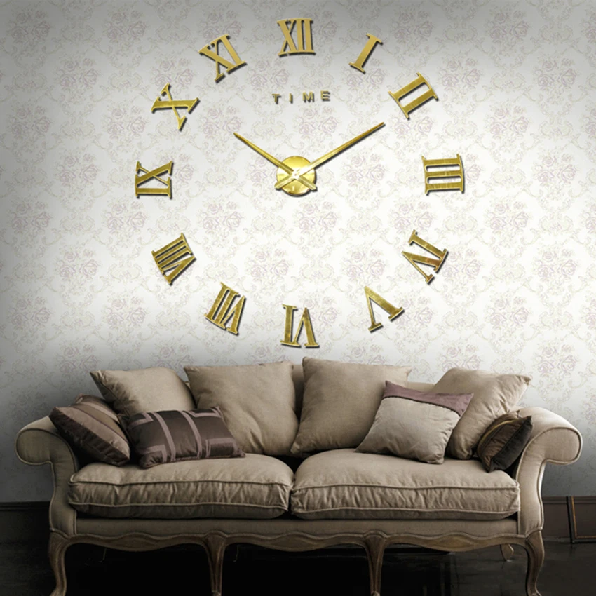 

2021 New Fashion Big Size Wall Clock Mirror Sticker Clocks Home Decoration Wall Watch Meeting Room Wall Clocks Free Shipping