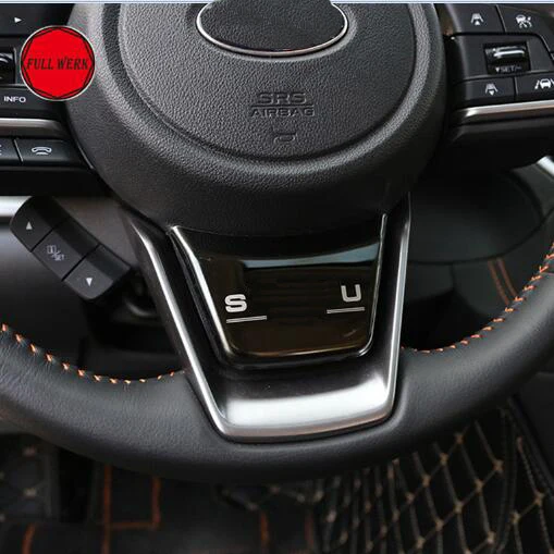 Black 1 шт. SS чехол рулевого колеса автомобиля декоративная наклейка для Subaru XV Outback Crosstrek Forester 19 Интерьер Литье аксессуар - Название цвета: Black