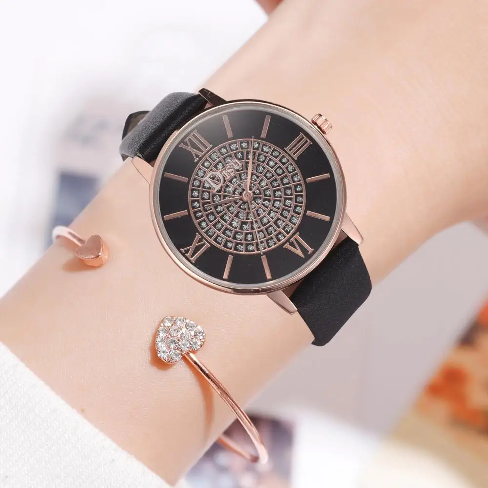 Модный узор циферблат в римском стиле женские часы тренд ужин Мода Джокер