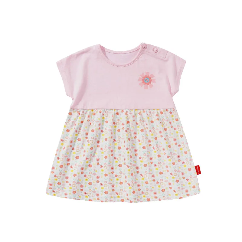 Pink THREEGUN X Fisher-Price/платья для новорожденных девочек летние хлопковые платья для младенцев с героями мультфильмов дышащая детская одежда для девочек - Цвет: Pink