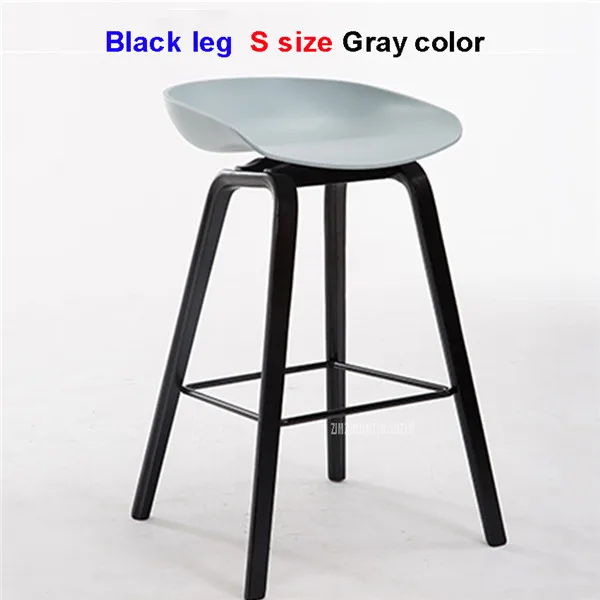 S-Black-Gray 2 предмета в комплекте минималистский современный цельно деревянный барный стул с ABS счетчик барный стул Северной ветра модные креативные популярные фурнитура стул 65/75 см - Цвет: S-Black-Gray