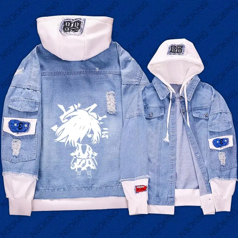 New Dororo Hyakkimaru hoodie Anime reflect light Coat Men Women Fashion Denim Jacket | Мужская одежда