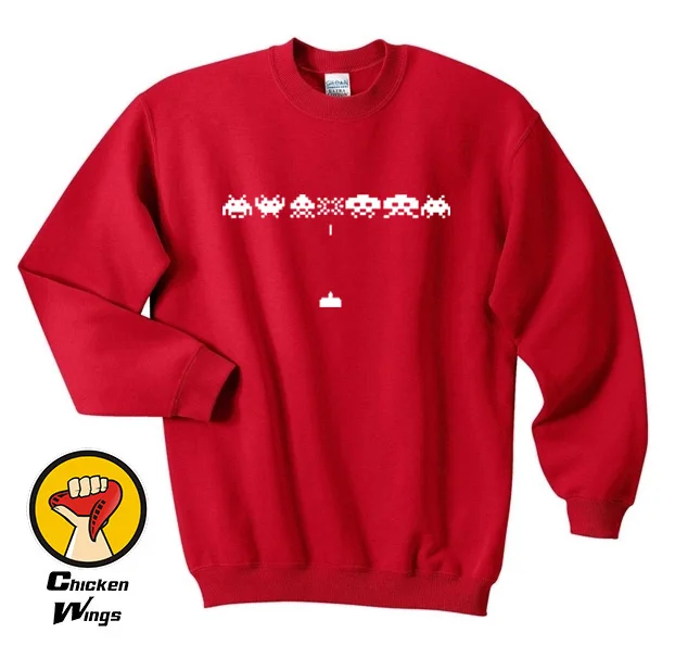 

Space Invaders Gamer Gaming Retro Funky Arcade Top Crewneck Sweatshirt Unisex More Colors XS - 2XL