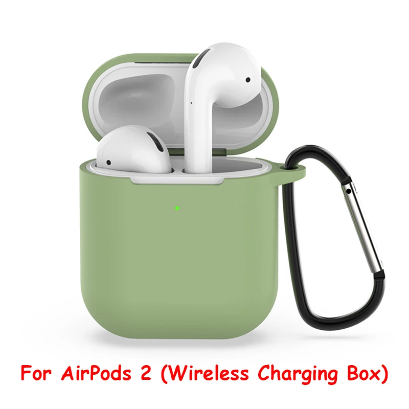 10 Новинка, чехол для наушников Airpods 2, чехол для Airpods 2, силиконовый чехол s, тонкий чехол для Air Pods 2, Противоударная зарядная коробка с крюком - Цвет: 10