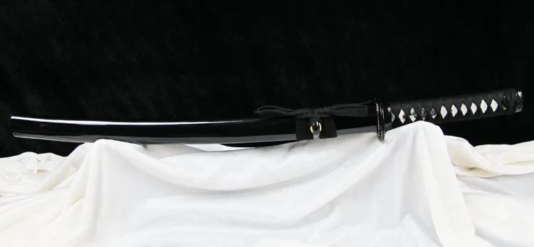 

musashi wakizashi handmade espada black katana afiade samurai japanese sword real katana carbon steel iron tsuba menuki