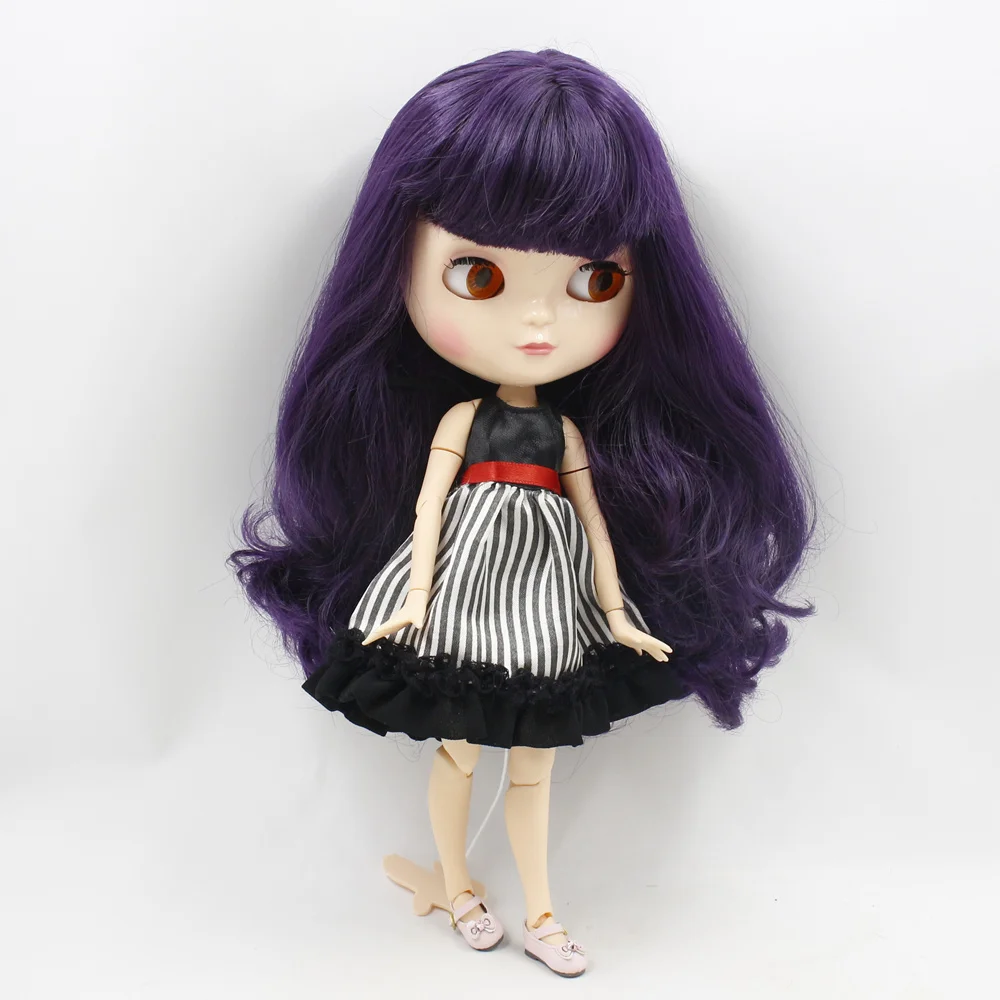 Кукла blyth icy licca body 230BL169 новый таинственный фиолетовый модный шарнир для волос 1/6 30