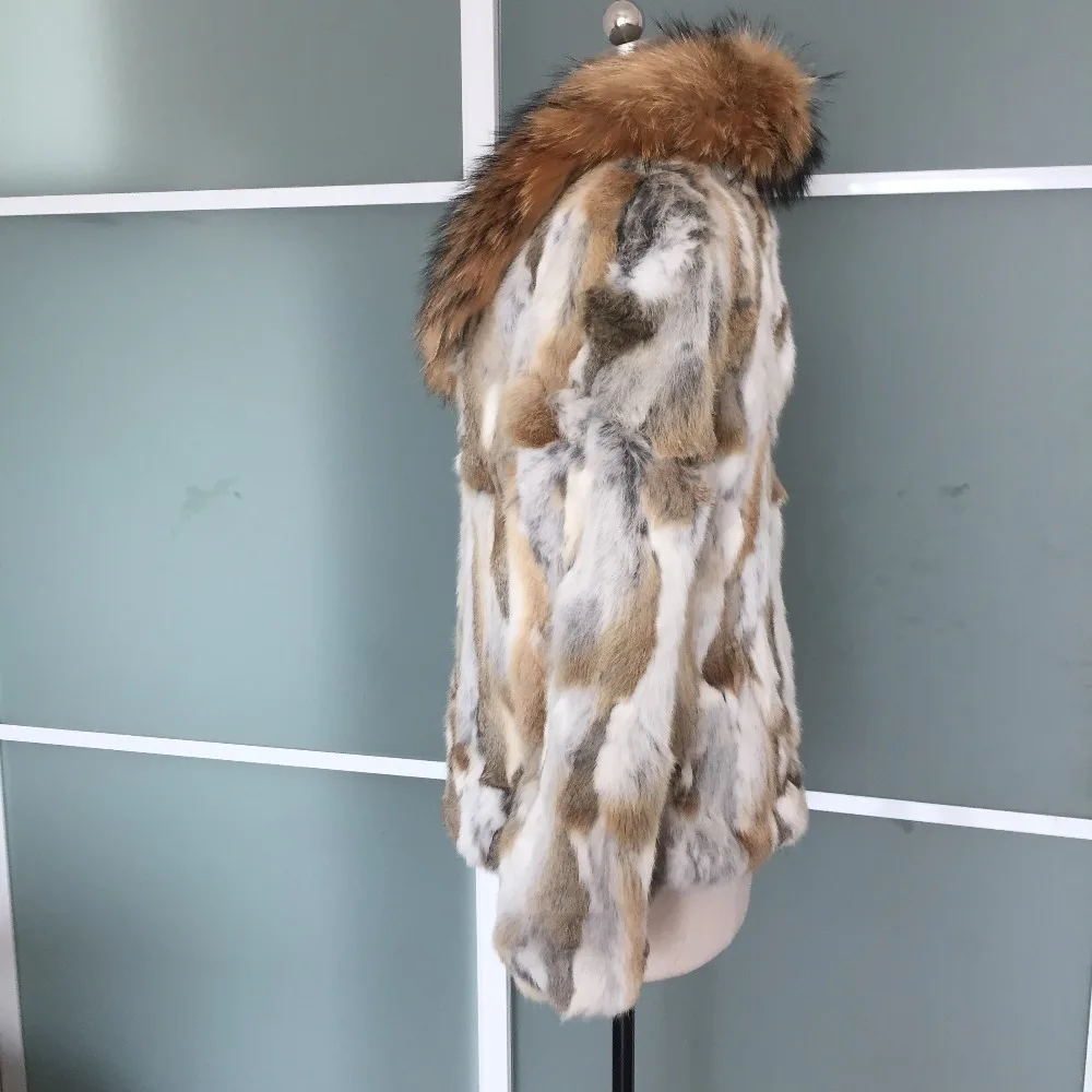 Шуба из 100% натурального кроличьего меха KSR63 2019|real rabbit fur coat|rabbit coatreal |