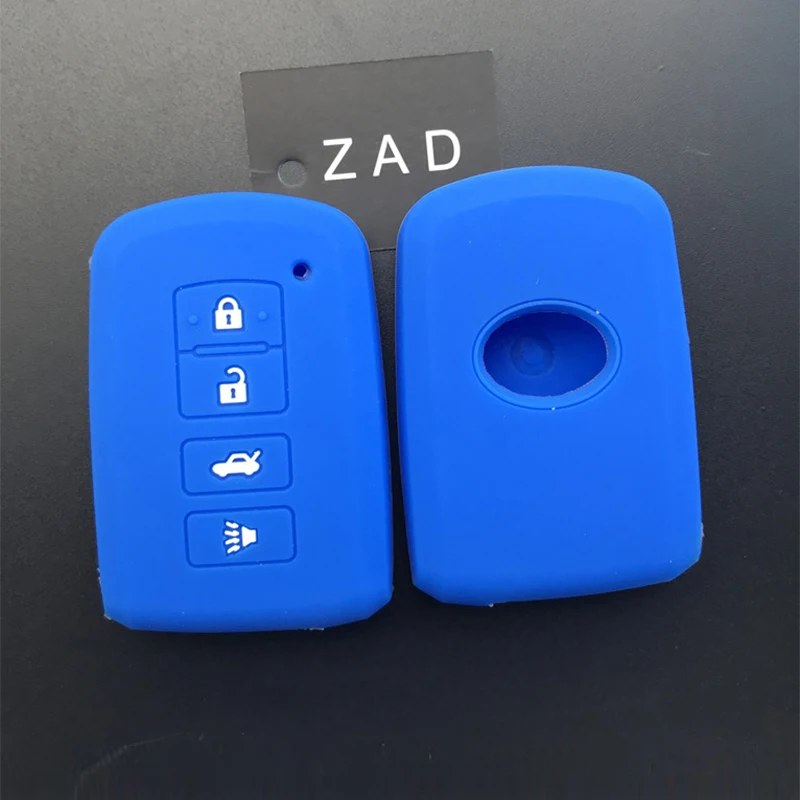 ZAD силиконовый чехол для автомобильного ключа FOB Toyota Camry RAV4 4 кнопки Smart Remote Car Key Jacket