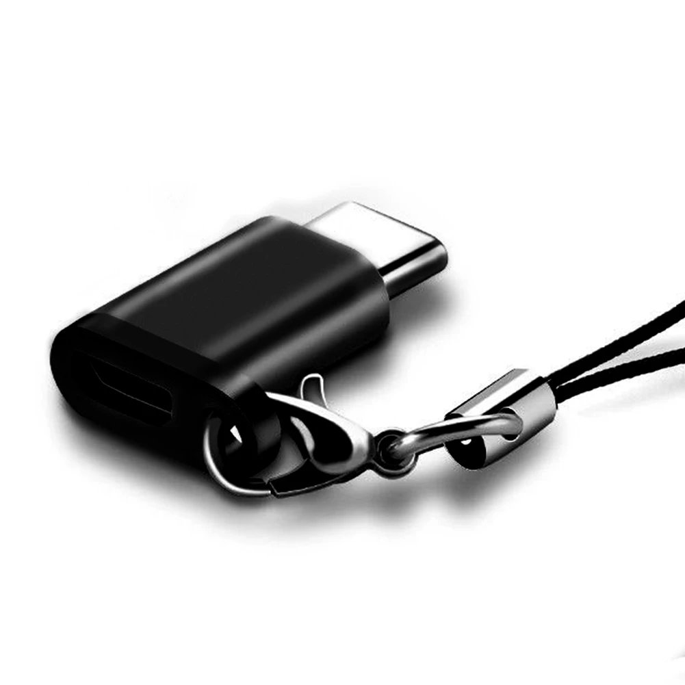 Зарядное устройство конвертер USB-C к Micro USB Быстрый мини разъем с брелком передачи