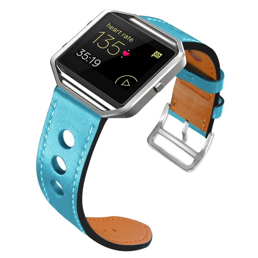 Ремешок кожаный для Fitbit Blaze маленький большой полый ремешок Смарт фитнес часы
