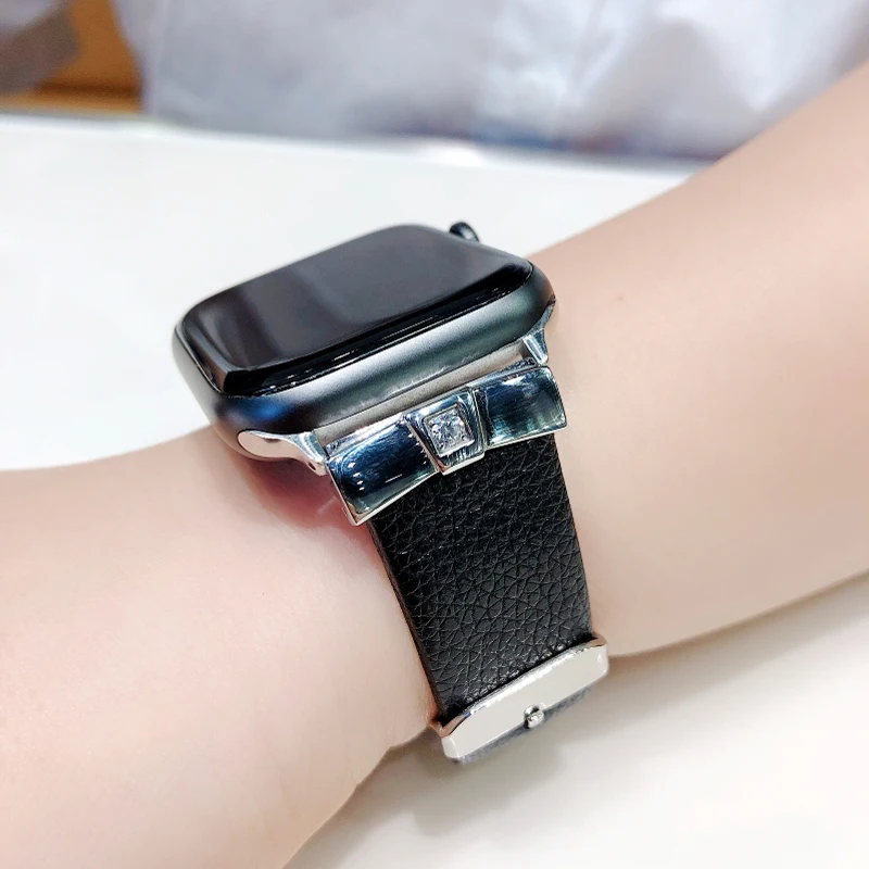 Ремешок для apple watch band 42 мм 38 correa 44 40 iwatch 3 2 кожаный браслет с алмазами Женские