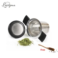 lmetjma tea infuser strainer with spoon stainless steel tea infuser mesh strainer with silicone covers handles lid kc0029