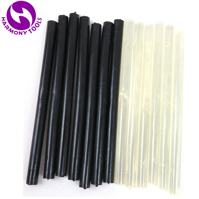 ( Black, Transparent ) 20 Pieces 11mm x 180mm 100% Italian Keratin Hot Melt Glue Sticks for Pre Bonded Tip Hair Extensions