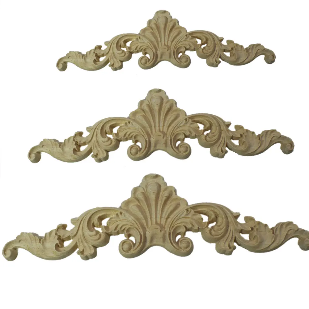 

Furniture Wood Carving Appliques Vintage Nautical Decor Cabinet Door Solid Decals Flowers Pattern Carved Crafts