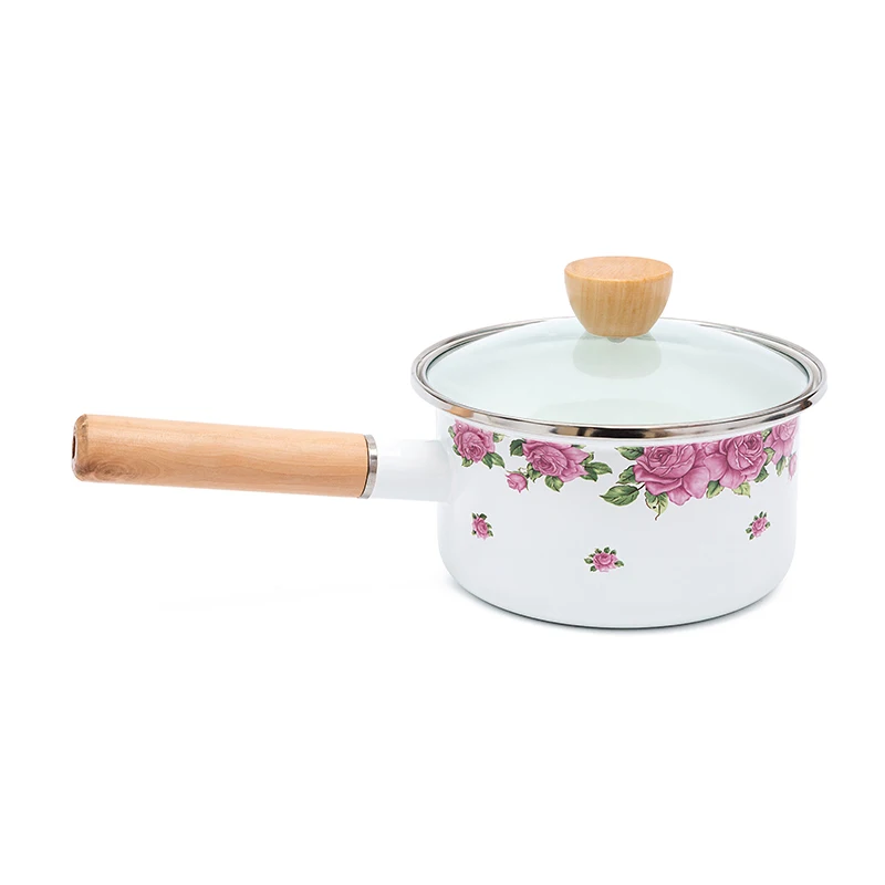 single handle Утолщенная эмаль суп горячий горшок одной ручкой пароход стьюпот китайской медицины сковорода Детские дополнительные еда индукционная плита - Цвет: single handle