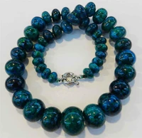 charming 10 18mm azurite phoenix stone roundel beads necklace 18%e2%80%9c