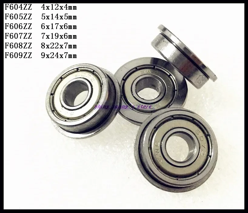 3 5 шт./лот F604ZZ F605ZZ F606ZZ F607ZZ F608ZZ F609ZZ фланцевый подшипник радиальный шариковый с