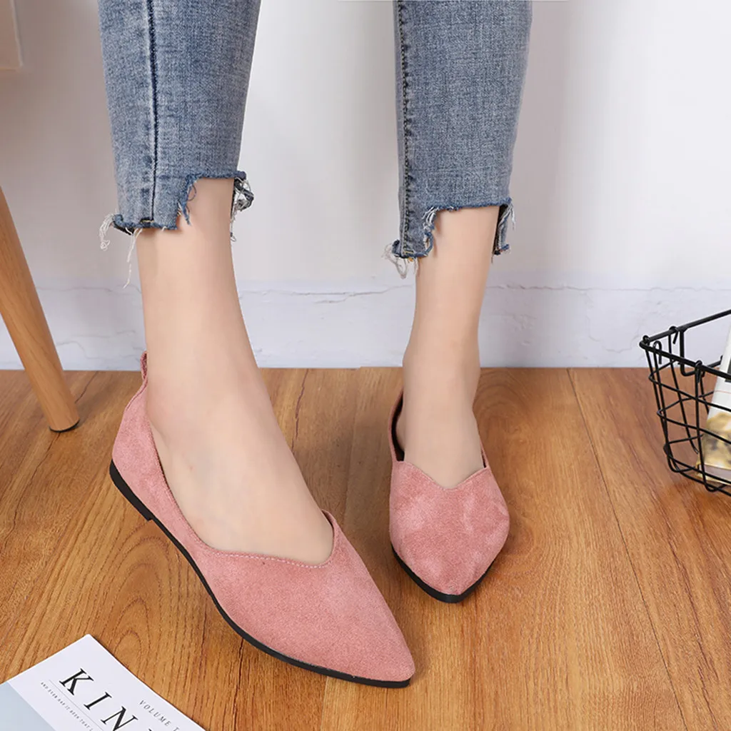 Женская обувь с острым носком на плоской подошве рабочая zapatos casuales de mujer платформе