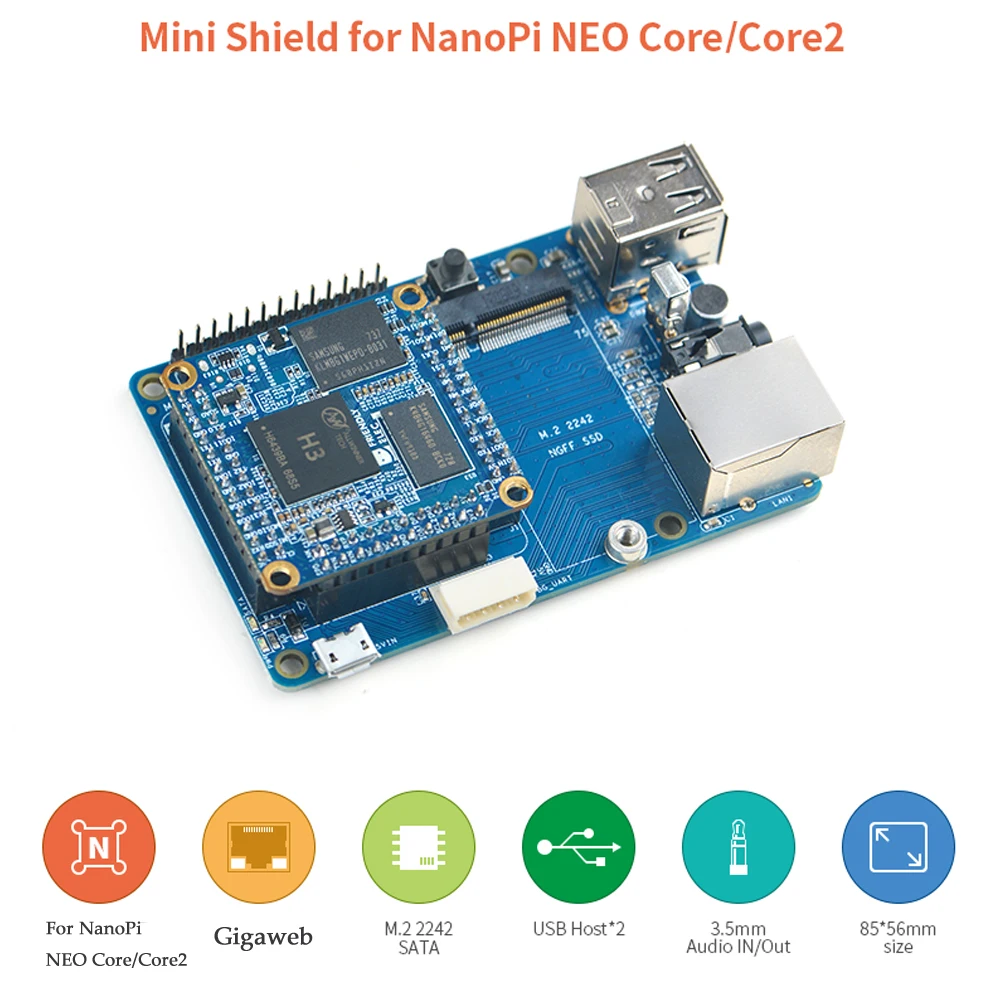 Фотообои для NanoPi NEO Core/Core2 с тем же форм фактором что и RPi хорошо помещаются в чехол
