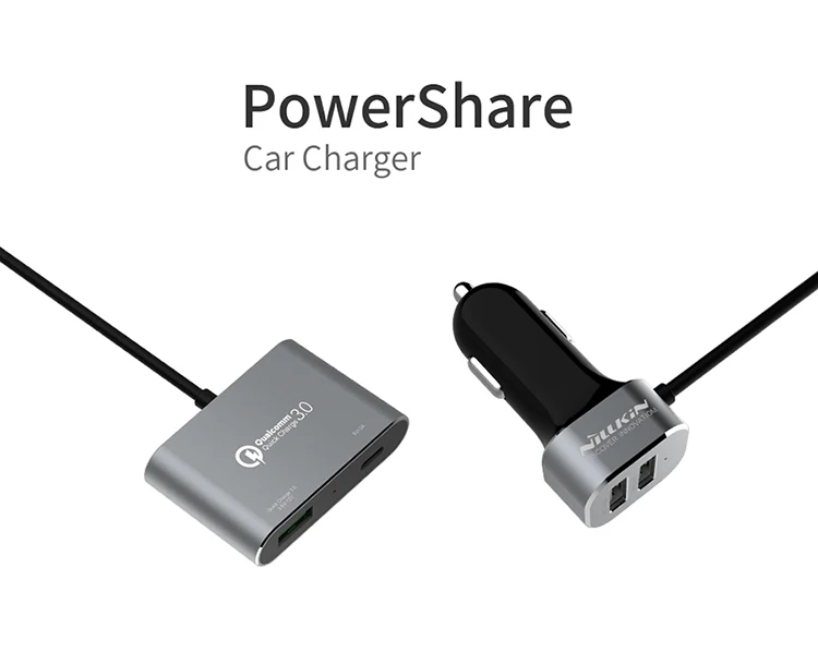 Nillkin 4 порта Dual type-C USB QC 2,0 3,0 Автомобильное зарядное устройство адаптер для iphone X XR XS Max для samsung note 9 8 s9 plus huawei xiaomi