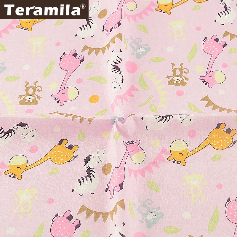 Teramila Tecido 100% хлопок DIY швейный материал розовый животные Стиль Скрапбукинг