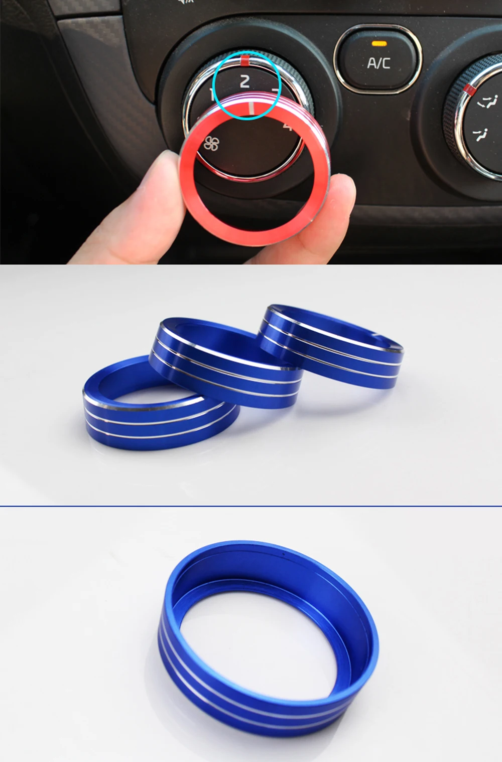 Автомобильный Кондиционер, тепловое управление, ручка переключателя, декоративное кольцо, регулировка обшивки крышки для Kia k3-, автомобильные аксессуары, автостайлинг