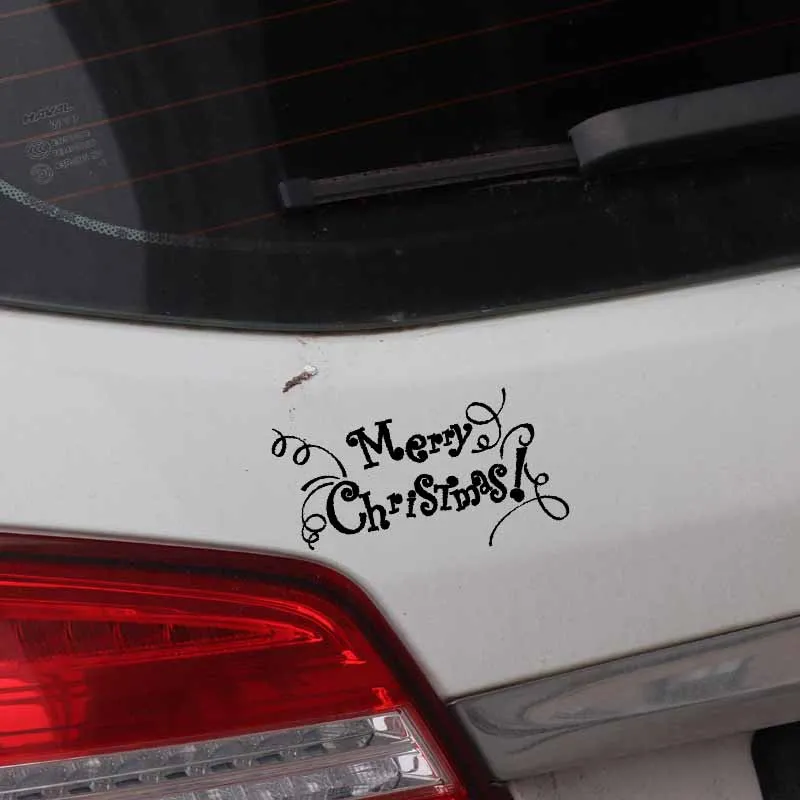 YJZT 16.9CM*9.2CM Meryy Christmas Car Sticker Vinyl Decal Font Creative Design Black/Silver C23-0289 | Автомобили и мотоциклы
