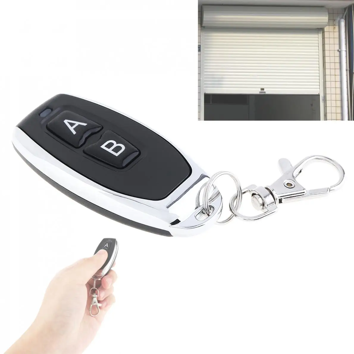

Universal 4 Channel Wireless Cloning Electric Gate Garage Door Remote Control 433MHz Switch with Keychain