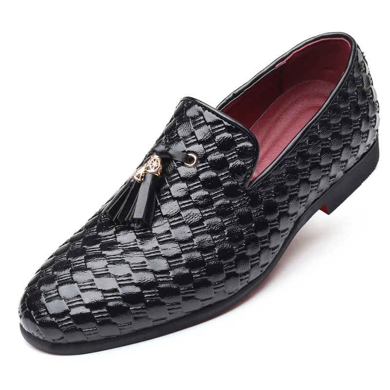 Top Fashion Men Tassel Leather Loafers Black Blue New Summer Breathable Slip On Moccasins Flats Plus Size Elegant Shoes | Обувь