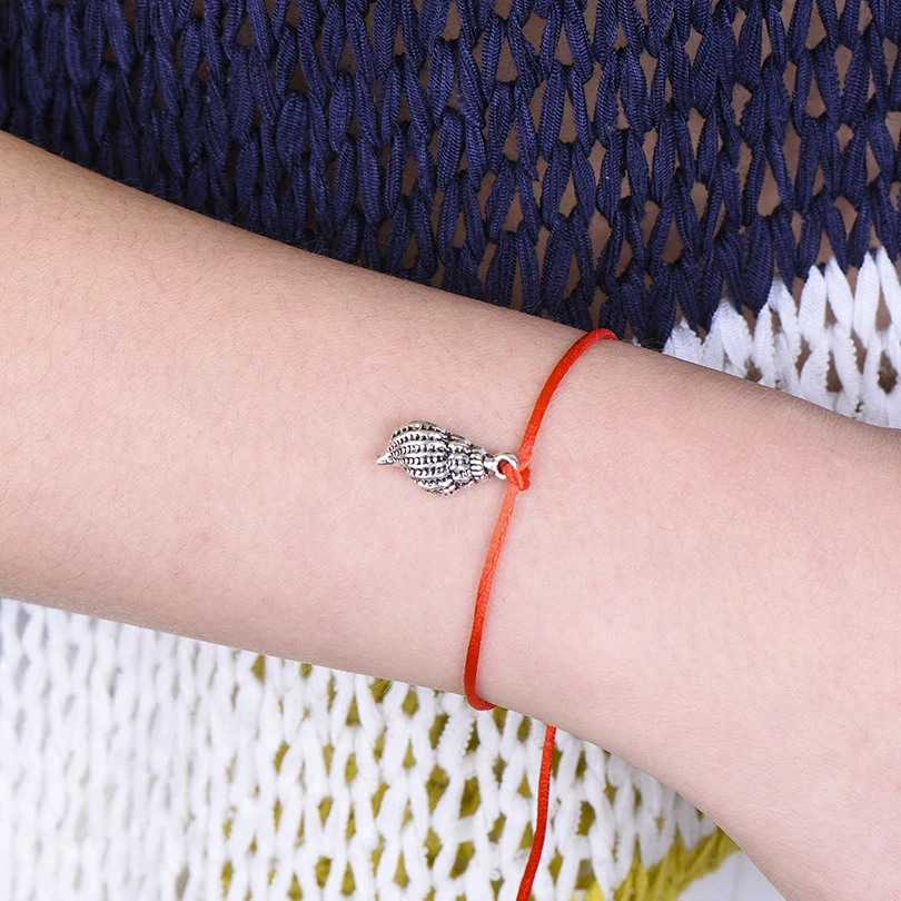 Fashion Red String Braided Conch Charm Bracelets for Women Love Silver Wish Bracelet Couple Lovers' Jewelry Party Gift Wholesale |