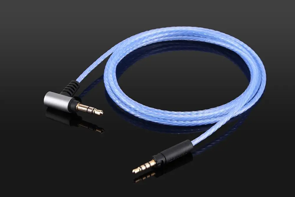 Новая замена обновления серебряный аудио кабель для Sennheise HD 4.30i HD 4,30G 4.40BT 4,50 BTNC 400S Наушники-3 цвета - Цвет: Right angle blue