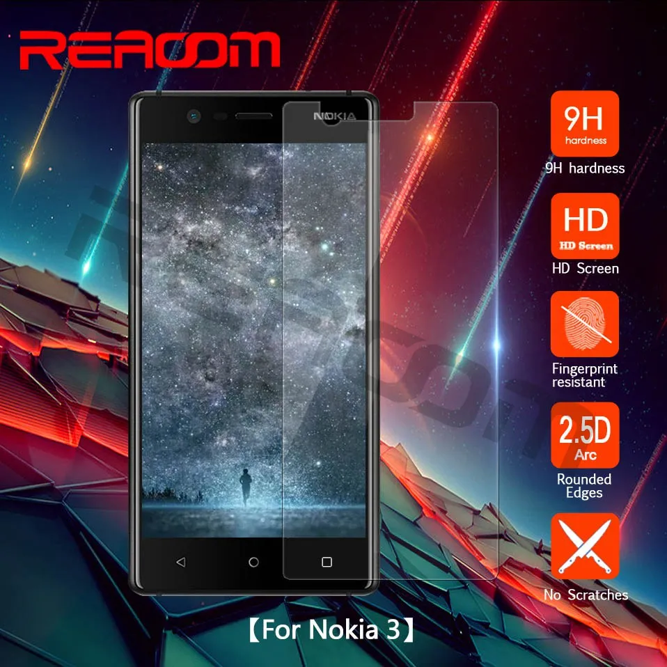 Reaoom 9H 2.5D Защитная пленка для экрана телефона Nokia 3 ультратонкая закаленное