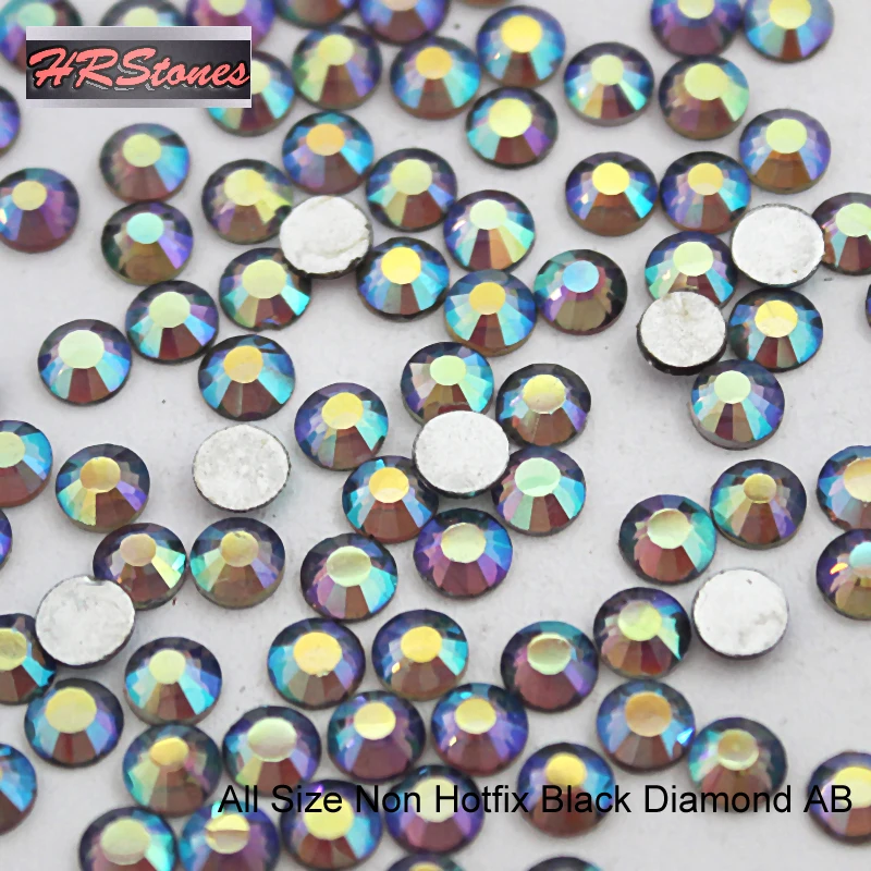 Все размеры Стразы черный алмаз AB дизайн ногтей роскошный Кристальный со