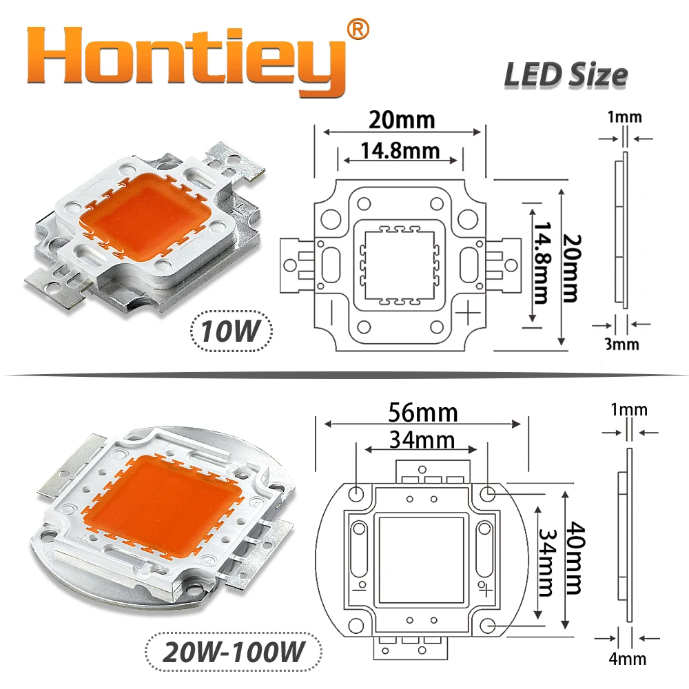 Hontiey Высокая светодио дный мощность СВЕТОДИОДНЫЙ матричный чип 10W 20W 30W 50W 100 Вт