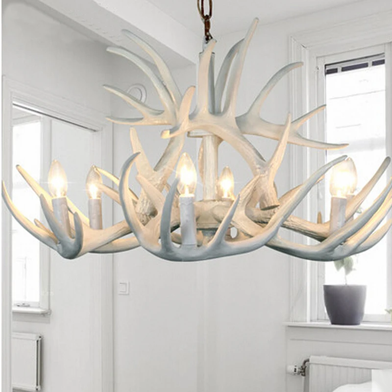 Свеча рога люстра огни американский Ретро Смола оленя подвесные лампы украшение