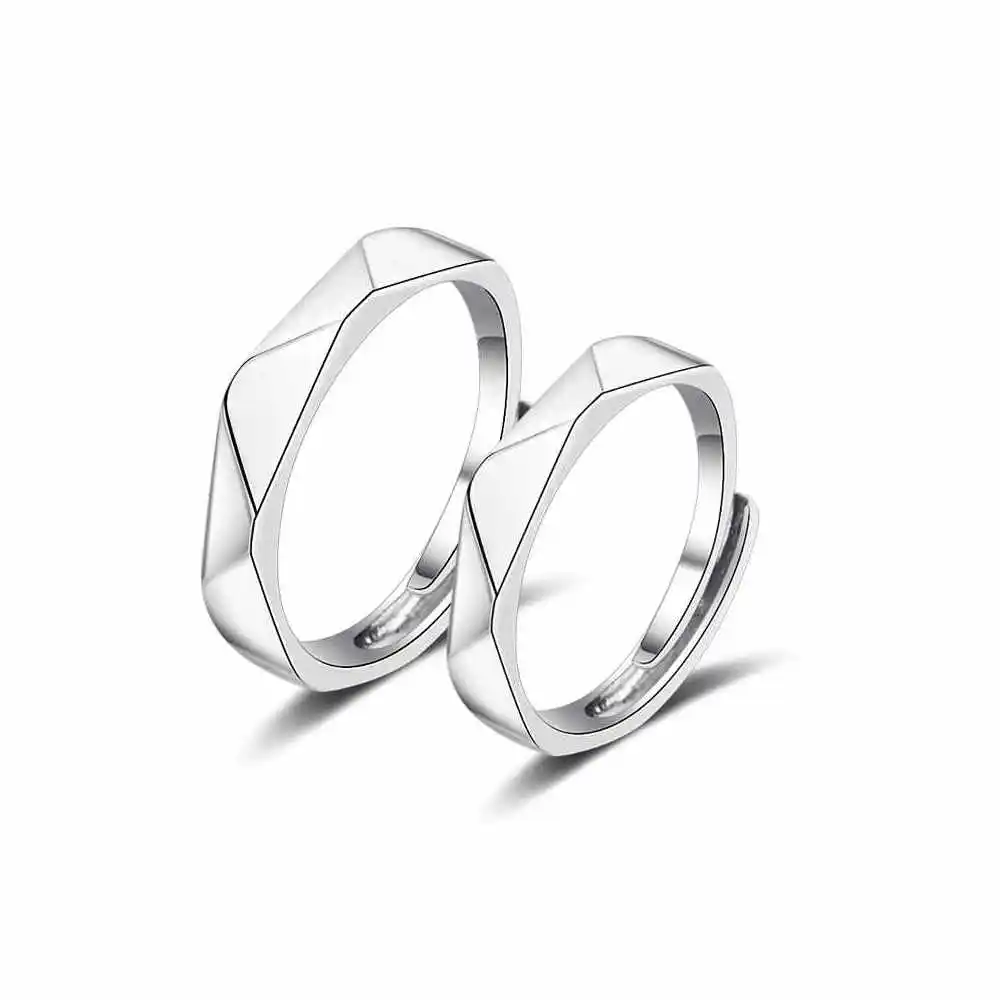 

Couple Open Rings For Wedding Party Jewelry European 925 Sterling Silver GeometricWomen And Men Finger Ring Accessory