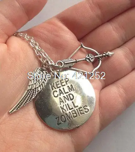 20 шт Ходячие мертвецы кулон дарил Шарм ожерелье Geek подарок Норман ReedusTWDZombie убийца