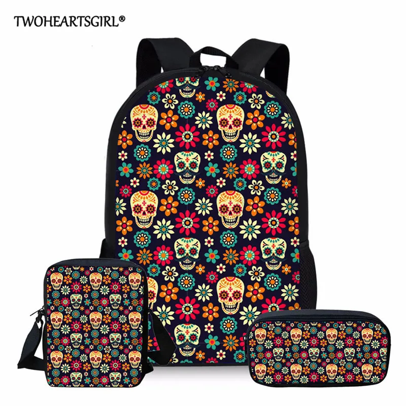Школьный рюкзак twoheart sgirl с изображением сахаристого черепа 3 шт./компл. женские