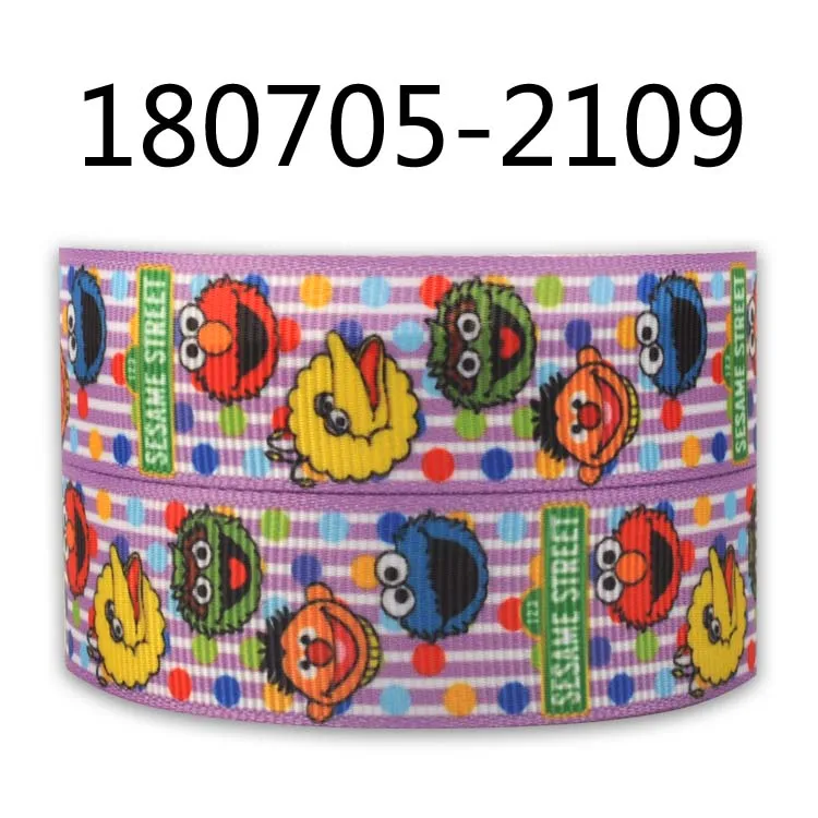 180705-2109 10 метров-разных размеров-Улица Сезам печатных Grosgrain ленты-мультфильм лента-Элмо и друзья - Цвет: 180705-2109