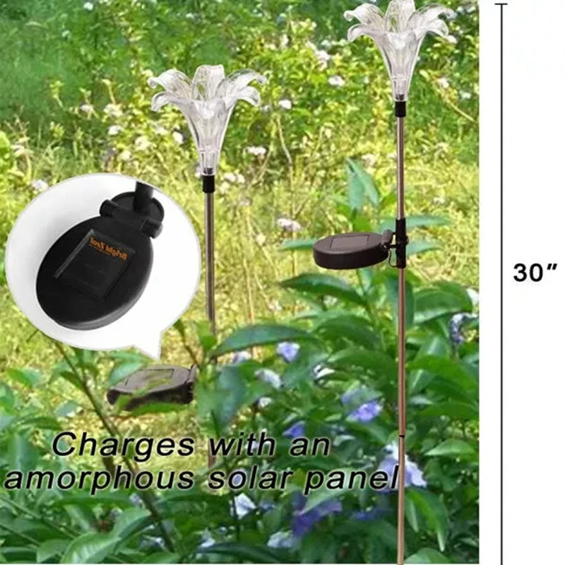 

Multi-color LED Artificial Flowers Solar Stake Lights For Outdoor Garden Path Yard Decoration Lawn Flower Party Lighting