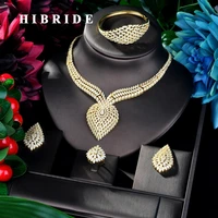 hibride fashion luxury design gold color women bridal jewelry set dress necklace earring jewelry set for party gits n 884