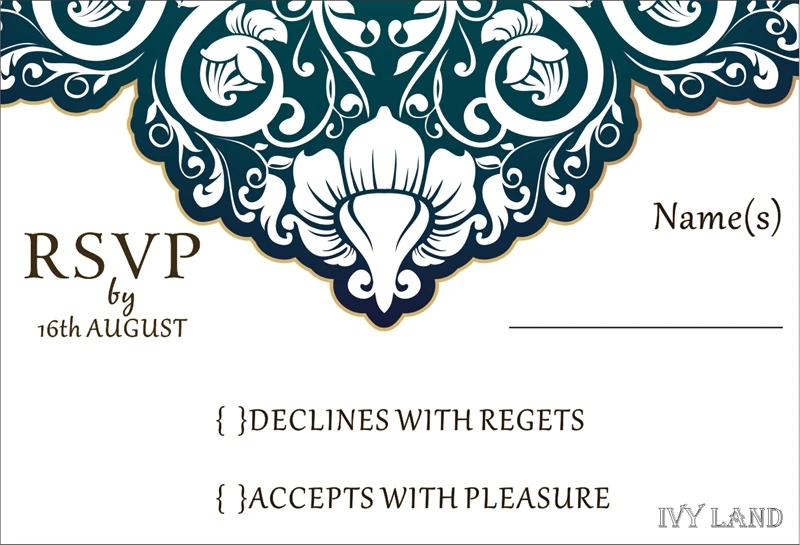 

Personalized RSVP Card with Free Envelope for Wedding / Party,50 pcs/lot,R24