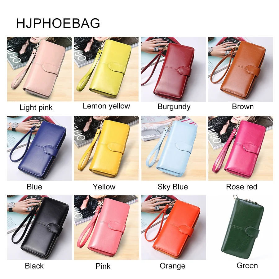 HJPHOEBAG, женский длинный клатч, кошелек, большая вместительность, кошельки, женский кошелек, Дамские кошельки, карман для телефона, держатель для карт, cartera mujer YC037
