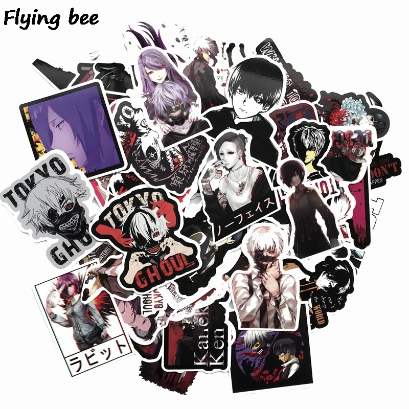 Flyingbee 52 шт. аниме граффити наклейки s для детей DIY чемодан ноутбук скейтборд