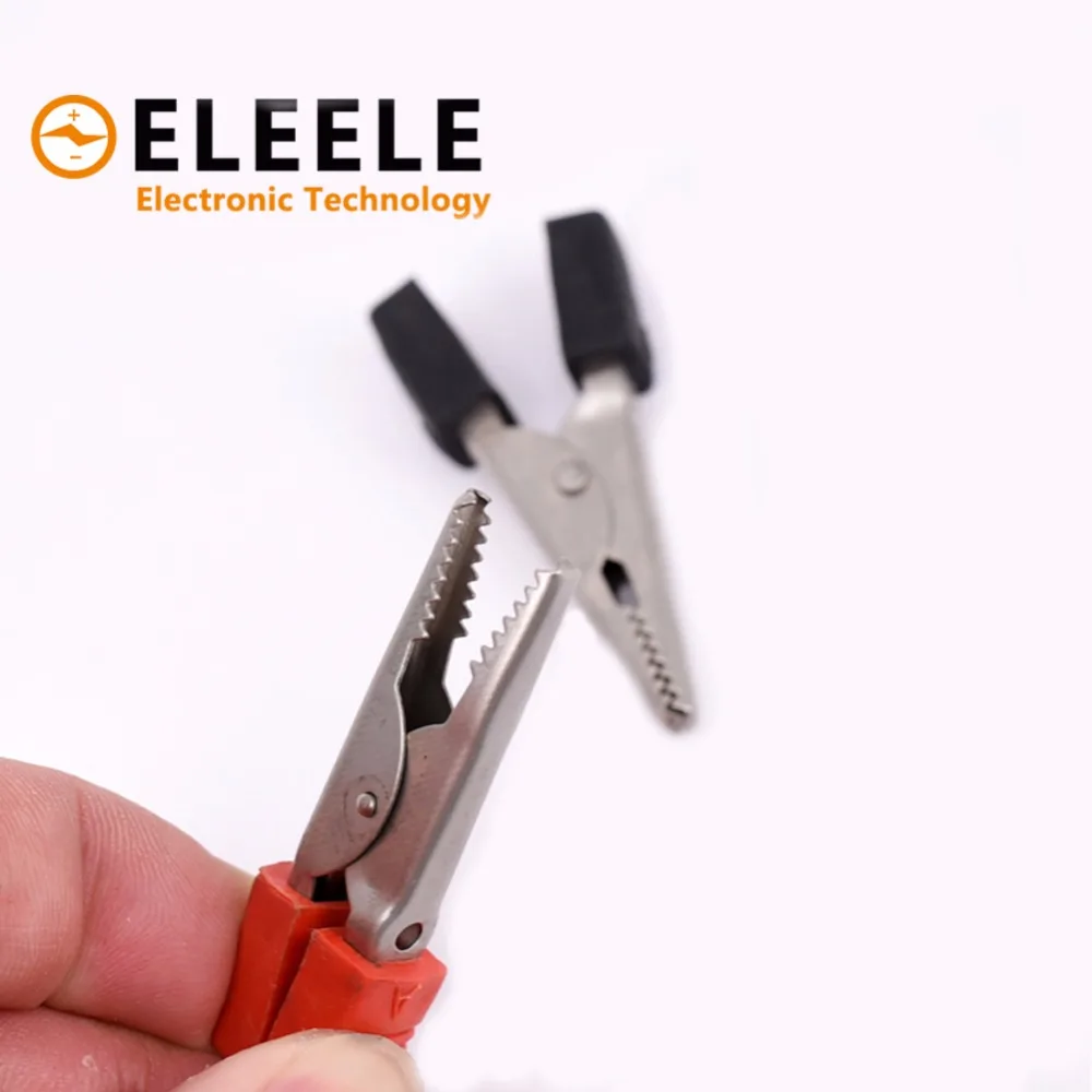 2 шт./лот изолированные зажимы типа &quotкрокодил&quot пластиковая ручка кабель